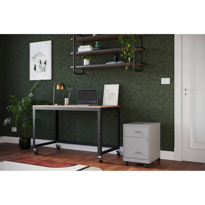 Space Solutions 18" Deep 2 Drawer Letter Width Mobile Vertical File Cabinet with Accessory Drawer