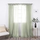 preview thumbnail 8 of 39, Aurora Home Textured Faux Linen Romantic Tie Top Curtain Panel Pair