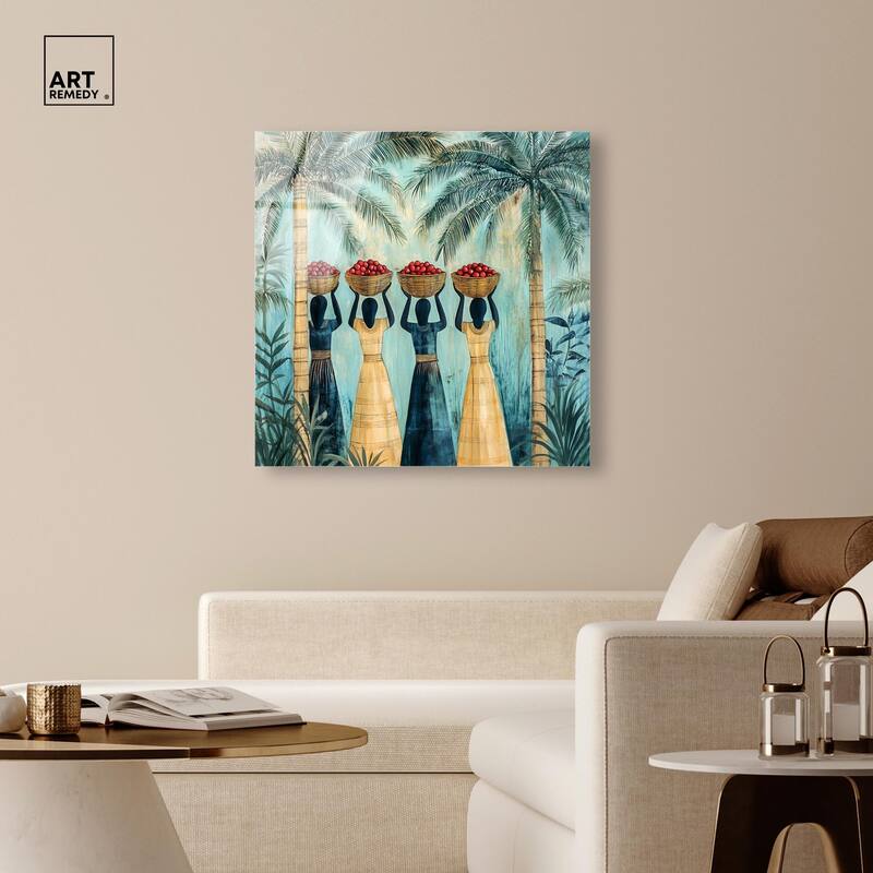Walk Under Palms Acrylic by Art Remedy, Ready to Hang