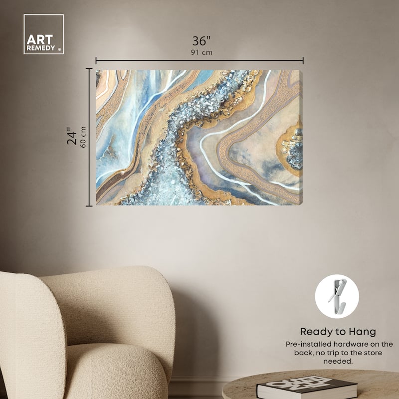 Art Remedy The Luxurious Geode Gallery Wrapped Mineral, Agate & Geode 1 Piece Canvas Wall Art