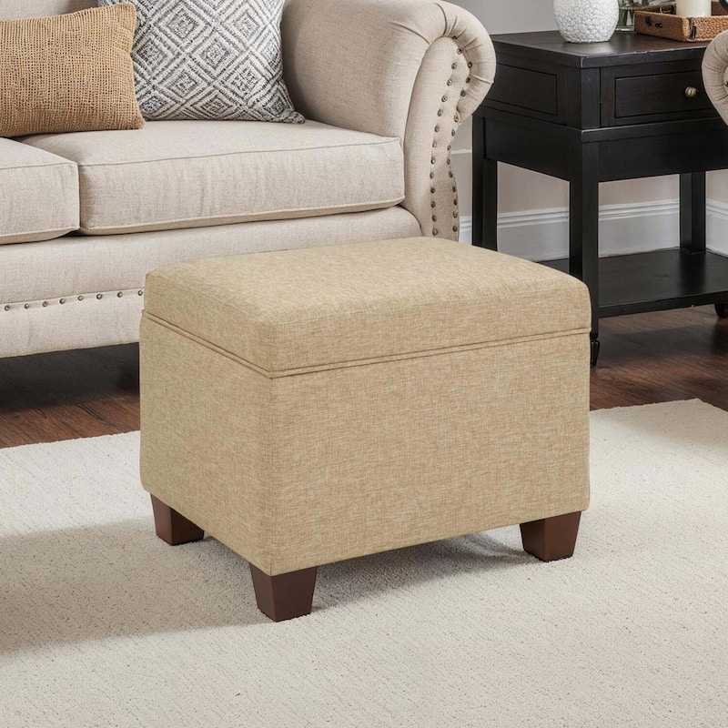 Upholstered Storage Ottoman with Spacious Interior and Padded Seat for Multipurpose Seating and Room Décor