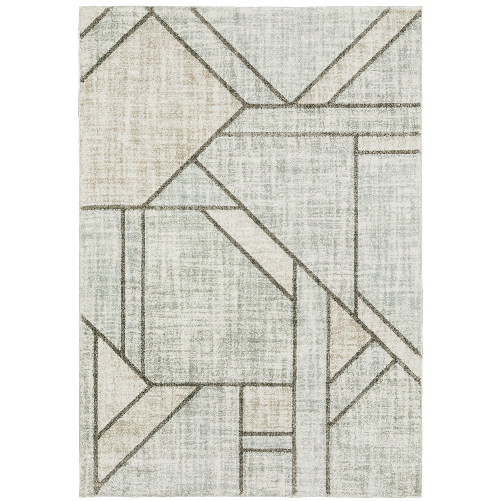 Vista Home Celeste Geometric Grey/ Beige Power Loom Rug