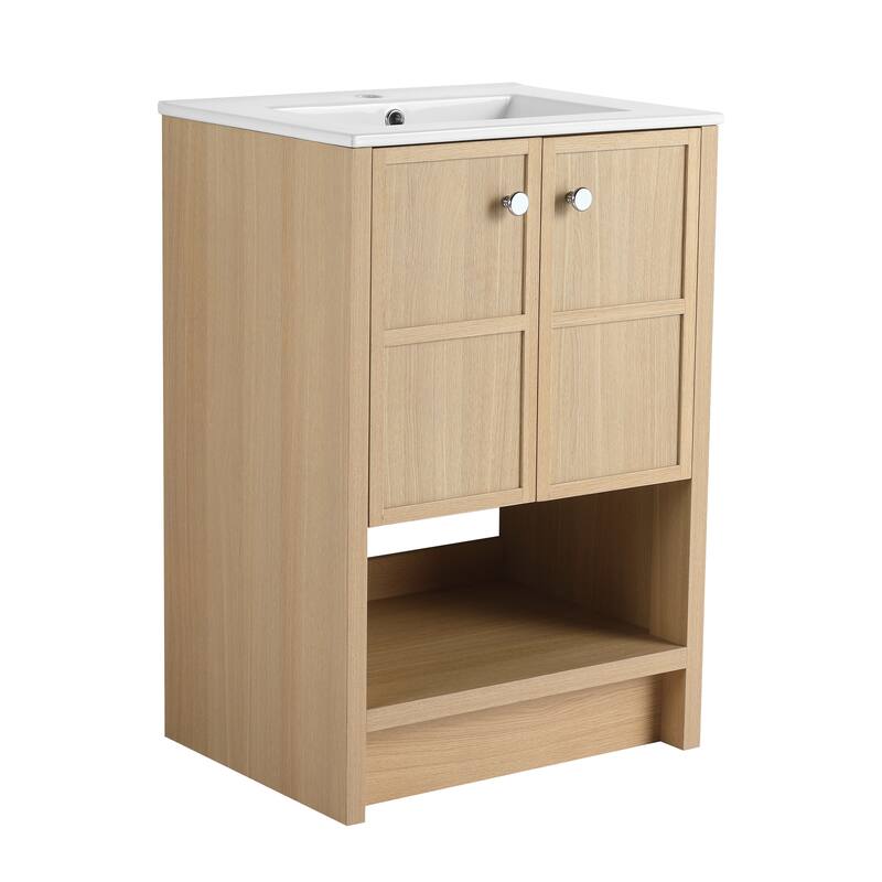 24" Freestanding Bathroom Vanity whit Ceramic Sink