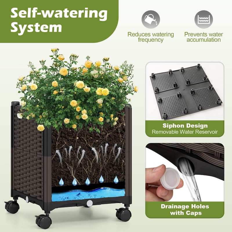 Costway 82”L x 99”H Garden Arch Trellis with 2 Self-watering Planter - See Details