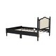 preview thumbnail 16 of 18, Walnut Platform Bed with Rattan Headboard for a Modern Bedroom Look