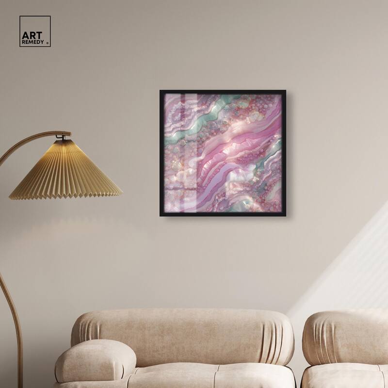 Pink and Mint Crystal I Shadowbox by Art Remedy