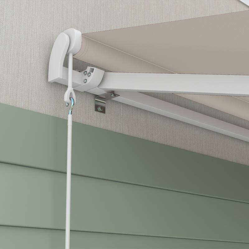 Outsunny 16' x 10' Electric Awning, Retractable Awning, UV Protection Sun Shade Shelter with Remote Controller and Manual Crank