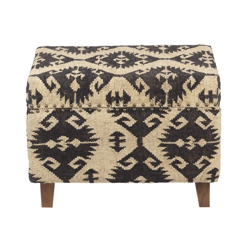 HERAT ORIENTAL Handmade Kilim Upholstered Storage Stool