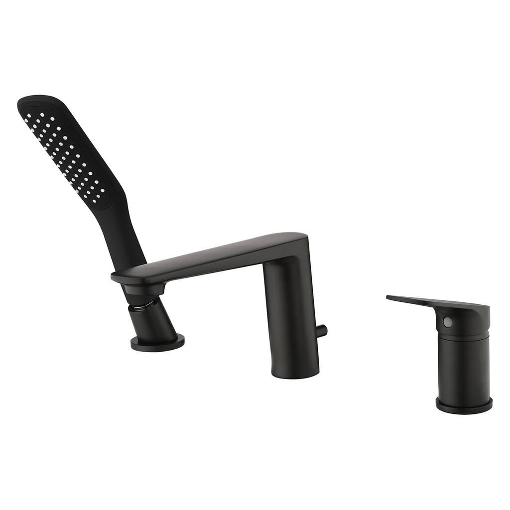 Matte Black Tub Faucet With Handshower Bathroom Bathtub Faucets Deck Mount Modern Tub Filler Trim With Hand Shower
