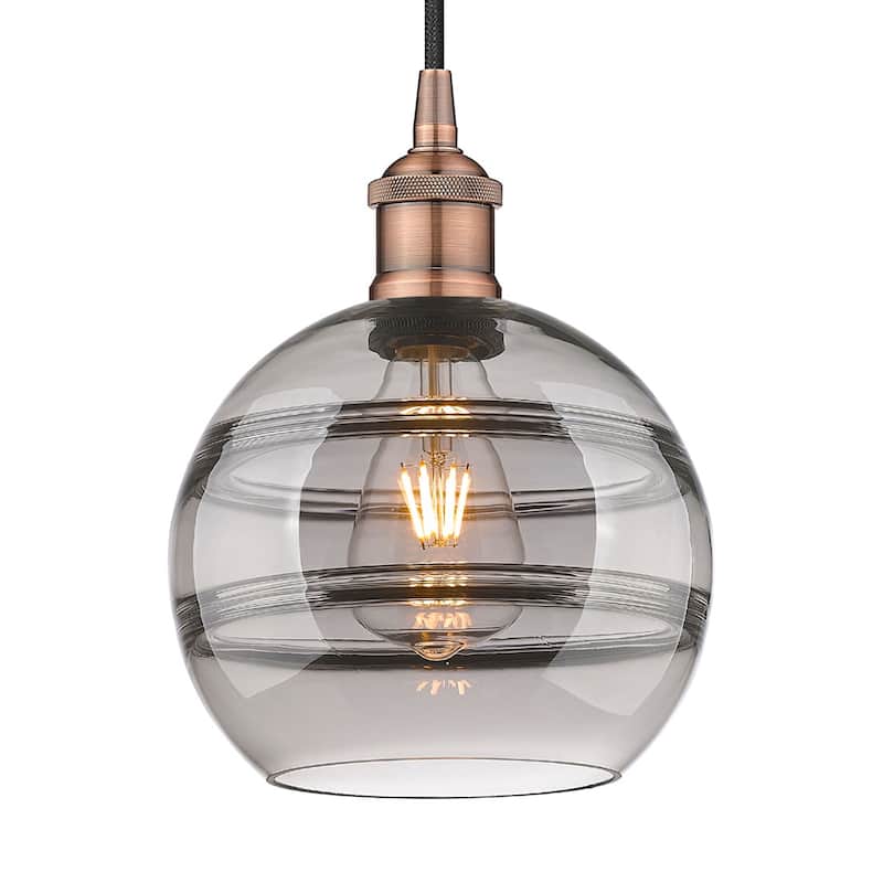 Innovations Lighting 616-1P 10 8 Rochester Pendant Rochester 8" Wide - Antique Copper / Light Smoke