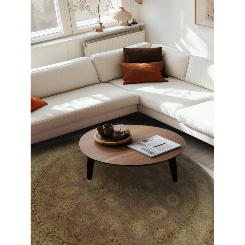 Hand Knotted Oriental 100% Wool Carpet Traditional All-Over Purples Peshawar Area Rug - 8' 2'' X 8' 1''