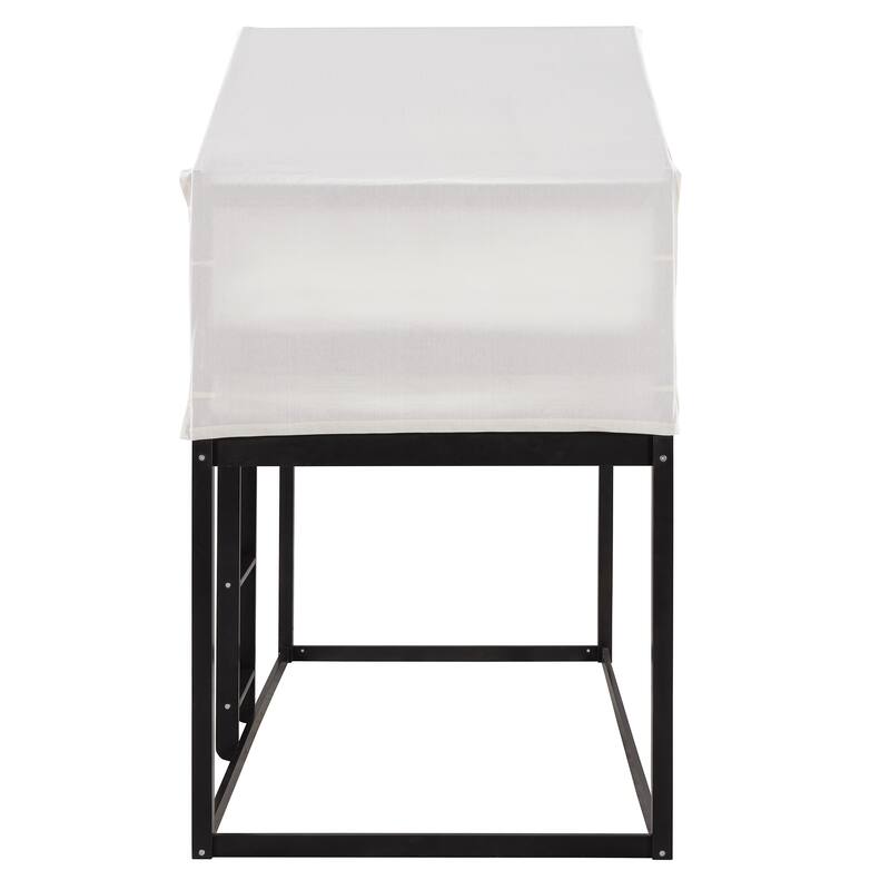 Twin Over Twin Wood Bunk Bed with Tent, Espresso Finish