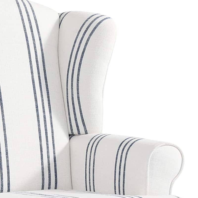 31" W Modern Upholstered Linen Wing Back Accent Chair with Rolled Arm