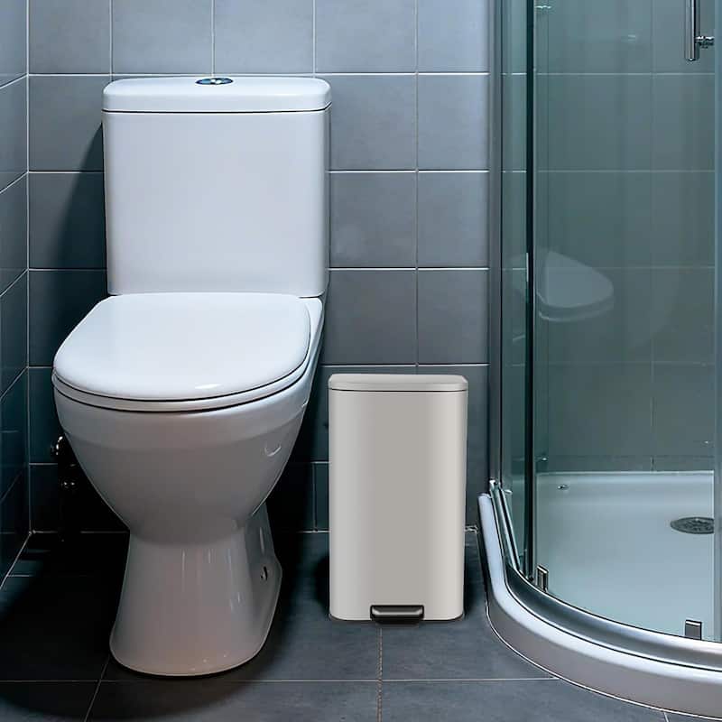 5.3 Gallon Commercial Stainless Steel Trash Can, Fingerprint-Proof with Soft-Close Lid & Foot Pedal for Home Office Restaurant