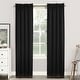 preview thumbnail 42 of 83, Sun Zero Hayden Energy Saving Blackout Rod Pocket Curtain Panel, Single Panel 40x63 - Black