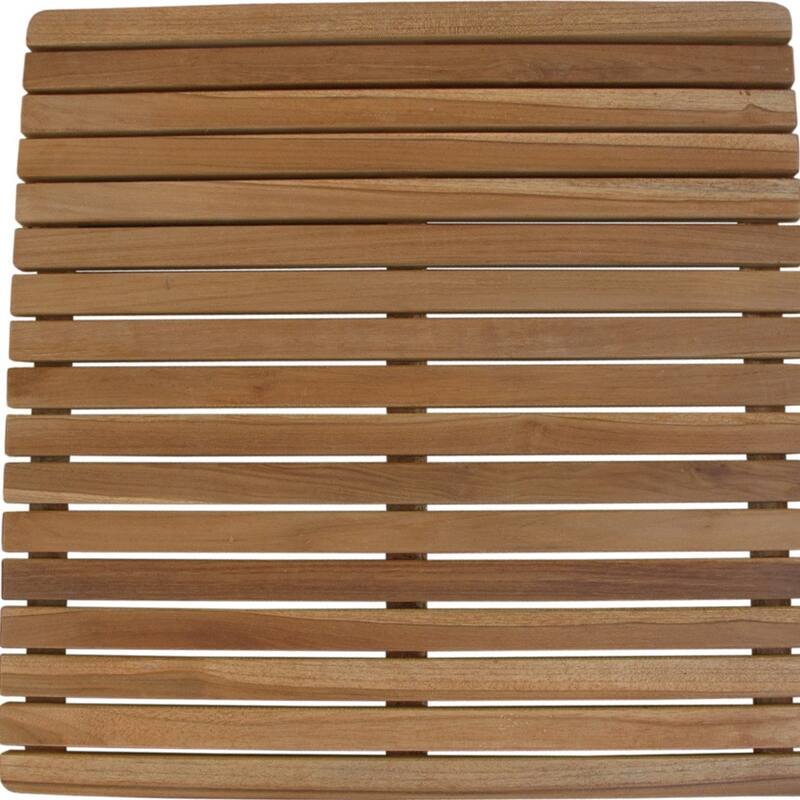 HomeRoots Natural Teak 24" Square Shower Mat