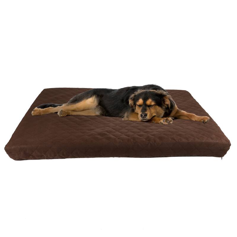 PETMAKER 2-Layer Memory Foam Dog Bed with Machine Washable Cover - Brown - X-Large