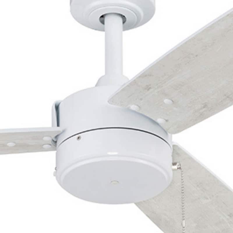 52" Prominence Home Journal White Contemporary Indoor/Outdoor Ceiling Fan with No Light, Pull Chain