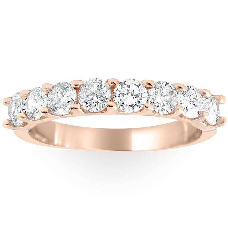 1 5/8 ct Diamond U Prong Wedding Ring 14k Rose Gold Anniversary Band Lab Grown