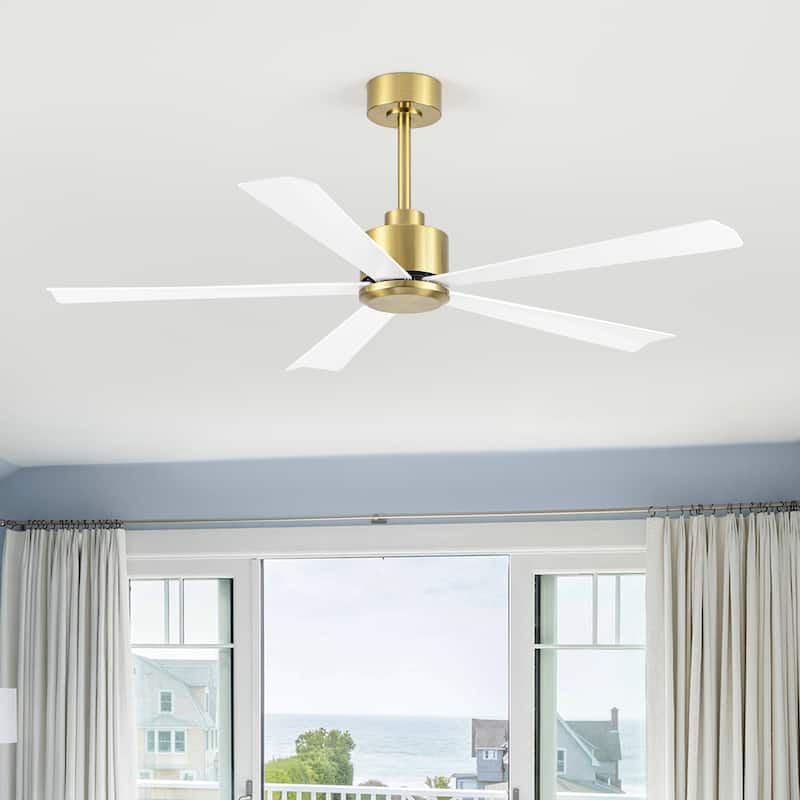 52-Inch Black/White Ceiling Fan with Remote Without Light(5-Blade)