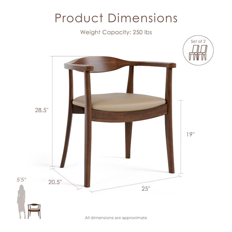 Furniture of America Abigail I Mid-Century Modern 5-Piece Rich Walnut Solid Wood Dining Set