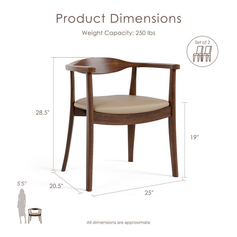 Furniture of America Abigail I Mid-century Modern Handcrafted Solid Wood Dining Chairs (Set of 2)