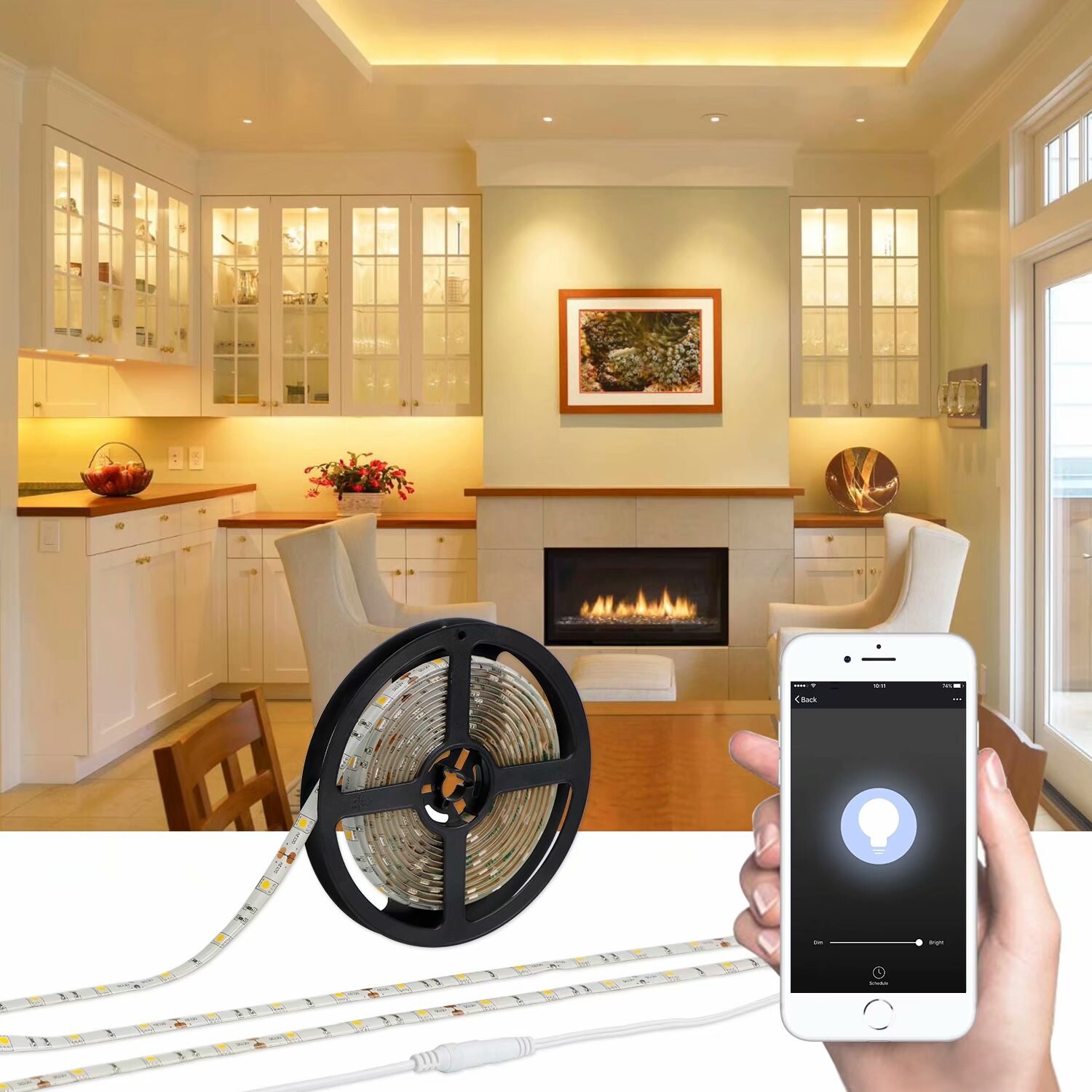 Smart LED Light Strip Work with Alexa Waterproof Cutable for Decoration 1pack