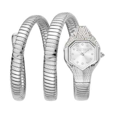 Just Cavalli Women's JC1L193M0015 Quartz Watch - Silver-Tone
