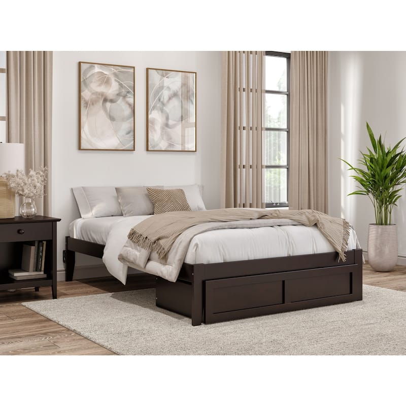 Full Size Bed with Storage Drawer - Classic Comfort Espresso Finish
