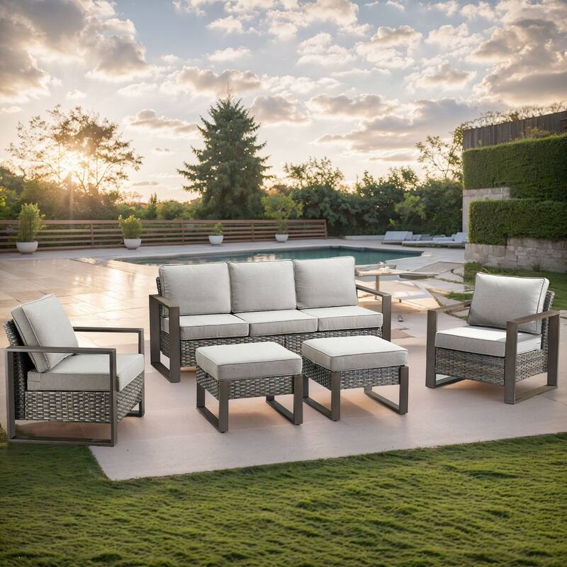 Gymojoy Outdoor Wicker Patio Furniture Sofa Set