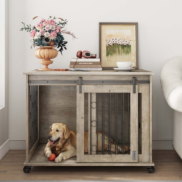 Large Wooden Dog Crate XL Dog Crate Furniture Farmhouse