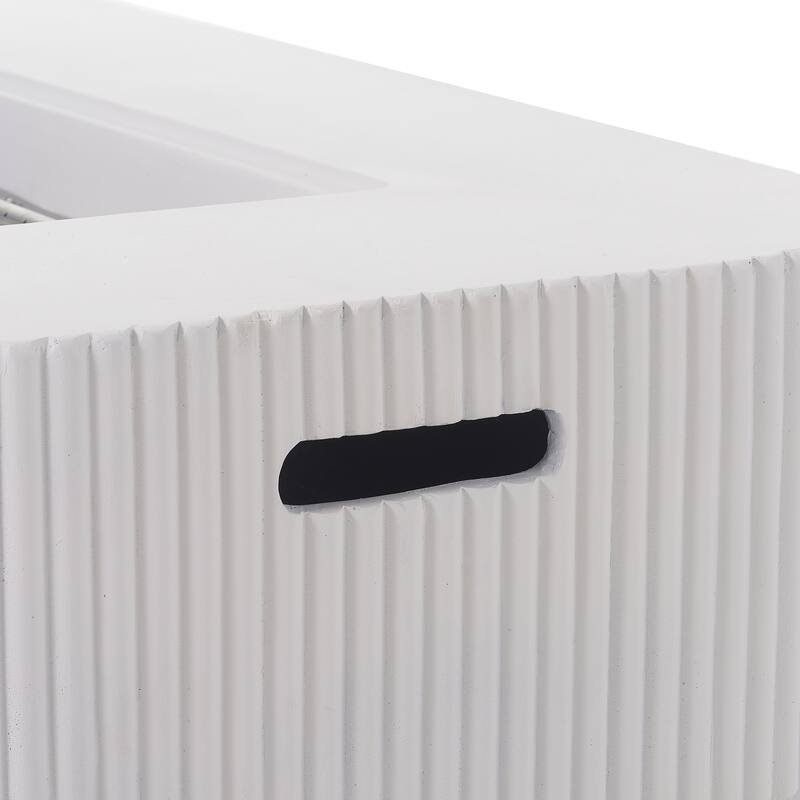 Christopher Knight Home - Lecce Outdoor 48.2" Rectangular MgO Fire Pit Table with 50,000 BTU Burner