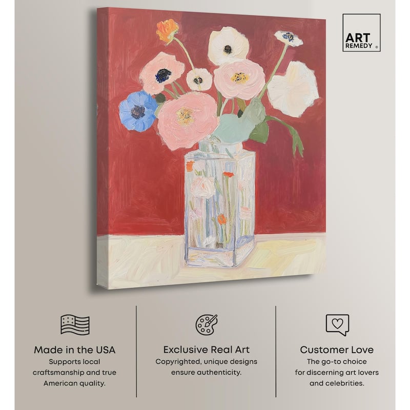 Anemones in a Vase I Canvas by Art Remedy, Gallery Wrapped