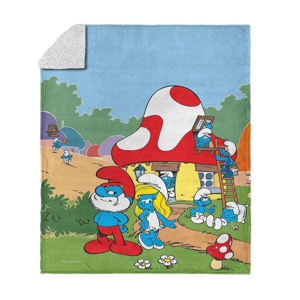 Smurfs Silk Touch Sherpa Throw Blanket - Bed Bath & Beyond - 42970656