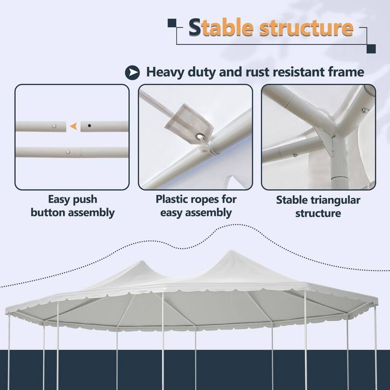 29x21ft Heavy Duty Party Tent,White Wedding and Event Canopy - 345.72”(L) x 250.8”(W) x 141.72”(H)