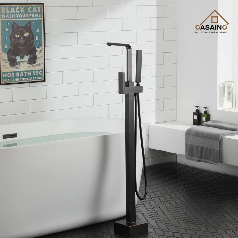 CASAINC 1-Handle Freestanding Tub Faucet with Handheld Shower Head