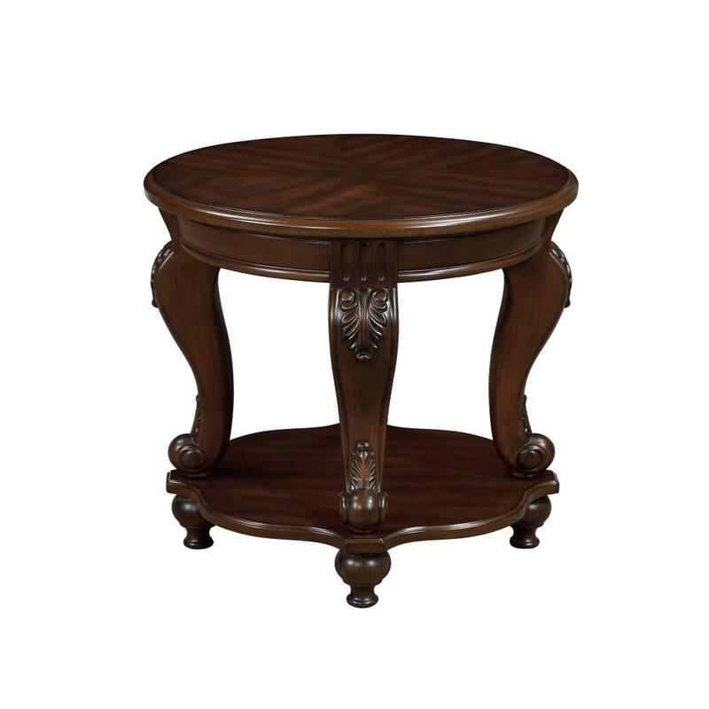 Solid Wood Two Tone Round End Table