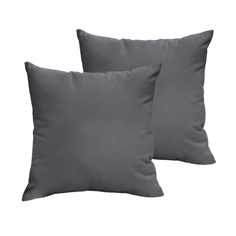 Sorra Home Sunbrella Outdoor Knife Edge Pillow Set of 2 - Canvas Charcoal