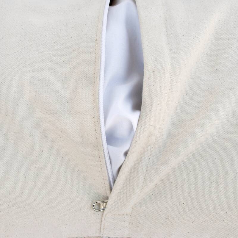 Sevita Ivory/Brown Weaved Faux Leather Lumbar Pillow