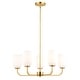 preview thumbnail 30 of 31, Shelby Natural Brass Gold Transitional Lighting Fixture, Frosted White Opal Glass Cylinder Shade, Dimmable, LED Compatible