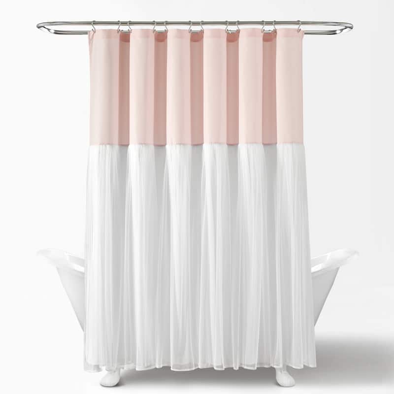 Lush Decor Tulle Skirt Colorblock Shower Curtain