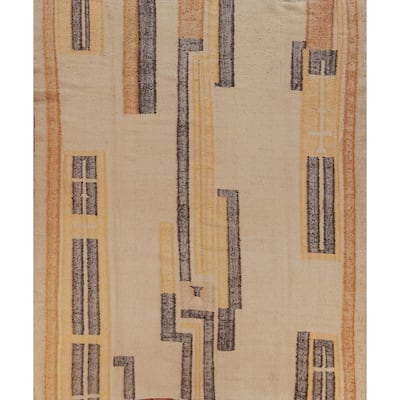 Hand Woven Oriental 100% Jute Carpet Southwestern Modern Beige & Ivories Kilim Area Rug - 9' 3'' X 8' 11''