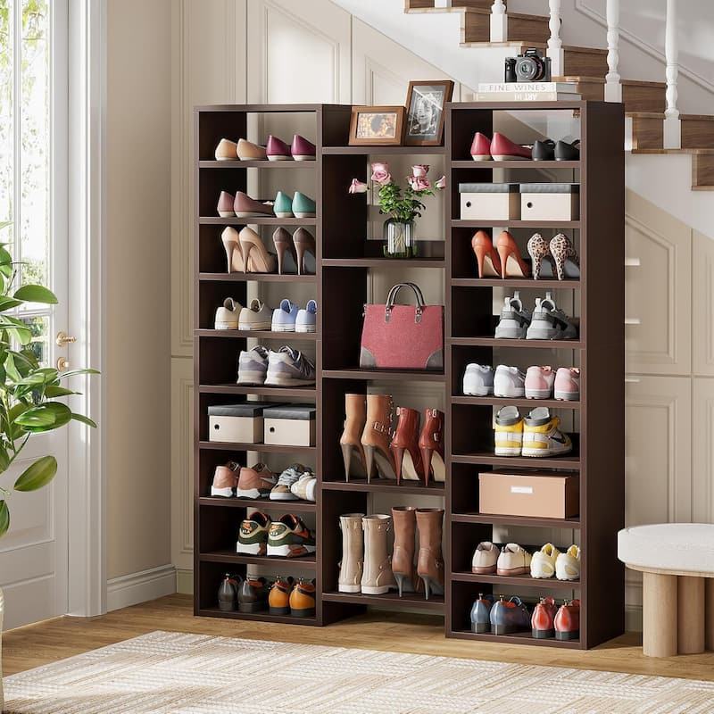14-Tier Shoe Rack, 46 Pairs Freestanding Tall Entryway Shoe Organizer