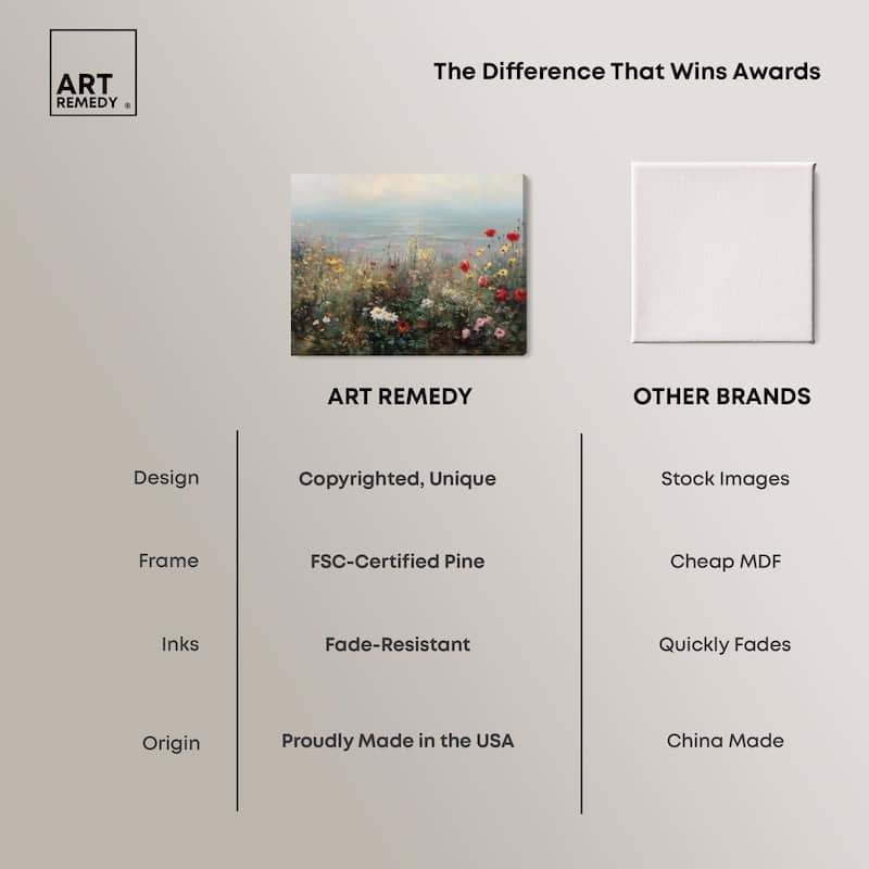 Misty Ocean Field I Canvas by Art Remedy, Gallery Wrapped