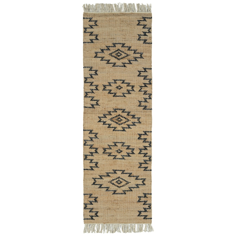 Natural Jute Black Hand-Made Indoor Area Rug