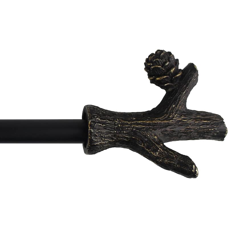 1-inch Diameter Branch Adjustable Single Drapery Curtain Rod - 49 to 84 inches