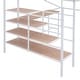 preview thumbnail 12 of 24, Full Size Metal Loft Bed with Desk and Lateral Storage Ladder, White