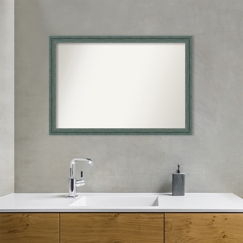 Upcycled Non-Beveled Wood Framed Bathroom Vanity Wall Mirror