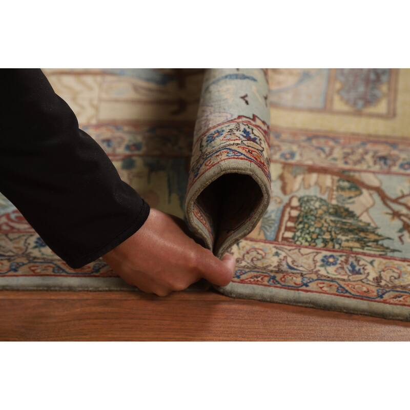 Vegetable Dye Isfahan Persian Vintage Rug Handmade Wool Carpet - 4'11" x 7'8"