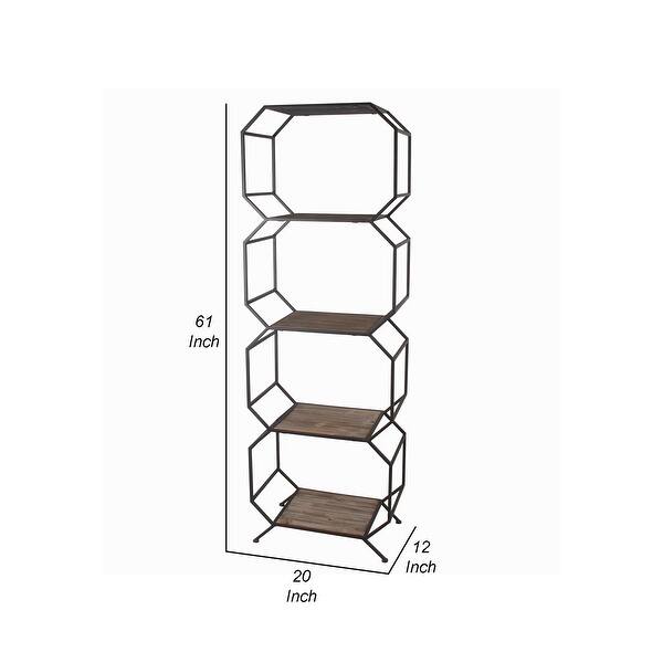 Shelf Unit with Octagonal Metal Frame, Brown Bed Bath & Beyond 35408540